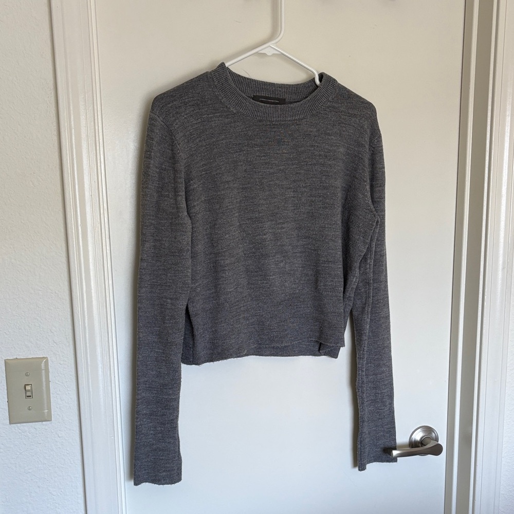 French Connection Heather Gray Knit Crewneck Womens XS